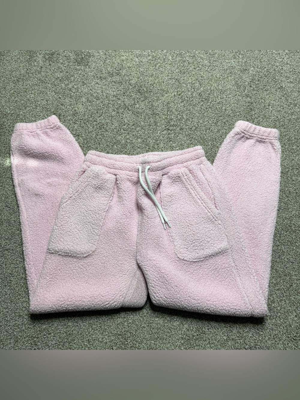 Pink Sherpa jogger sweatpants